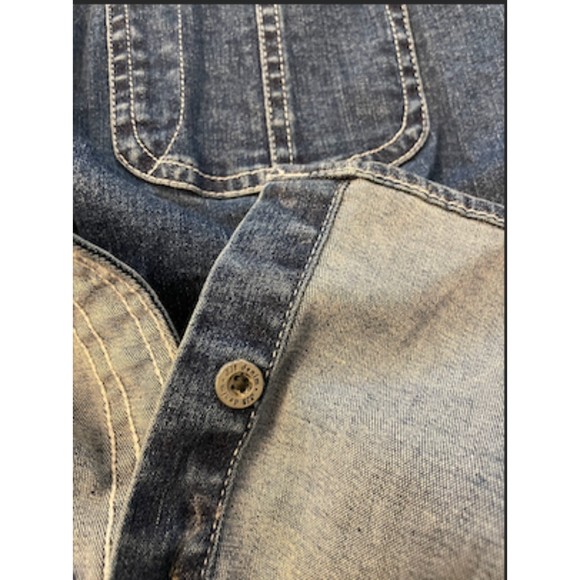 St. John's Bay Thick Stretchy Button Down Denim Shirt/Shacket- Sz MT - Picture 8 of 13